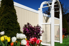 Tongue and Groove Privacy Fence in Classic White and Classic Beige