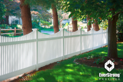 Classic White Victorian One and a Half Inch by One and a Half Inch Scalloped Picket Fence Made With EverStrong Profiles for Vinyl Fence and Railing #fence #fences #vinylfence #pvcfence #vinylfences #pvcfences #picketfence #fencecompany #fencecontractor #fenceinstaller #fencesupplies #longisland #longislandny #connecticut #rhodeisland #massachusetts #newjersey #pennsylvania #thenortheast #tristatearea